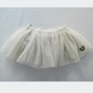 China 2 Layers Tiered Pretty Baby Girl Dresses Polyester Mesh Cotton Knit Skirt wholesale