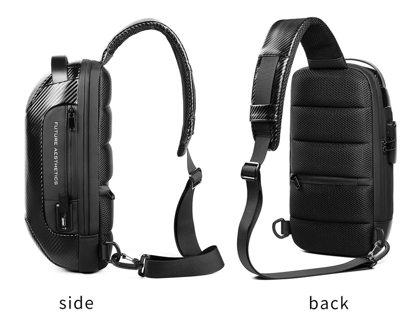 Factory wholesale anti theft waterproof custom men fashion shoulder chest crossbody sling bag for men