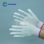 High Density White Polyester Cleanroom Gloves Carbon Fiber ESD Gloves Industrial