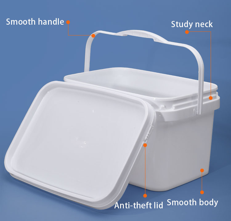 Durable Food Grade Empty Plastic Buckets With Handle and Lids for Packaging Solutions
