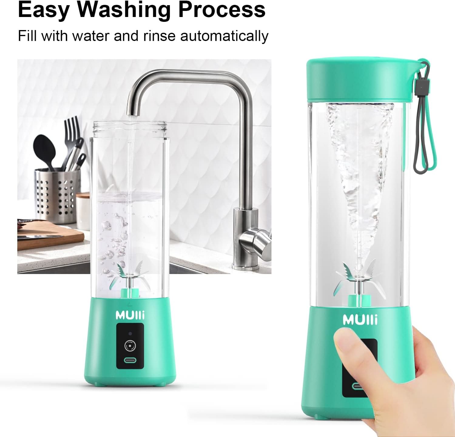 Compact and Portable Blender with Six Blades for Grinding Blending and More Braising Cups