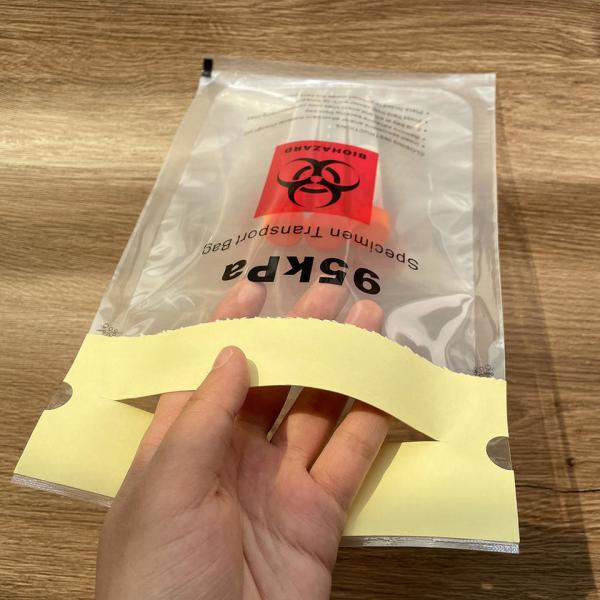 Quality Wholesale Sample Bag Biohazard Specimen Transport Bag Transparent 95kPa Biohazard Bag Specimen Transport Bag for sale
