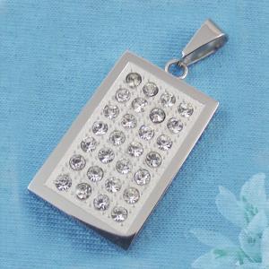 China 316L Stainless Steel Rectangle Square Shaped Necklace Pendant LPS0127 wholesale