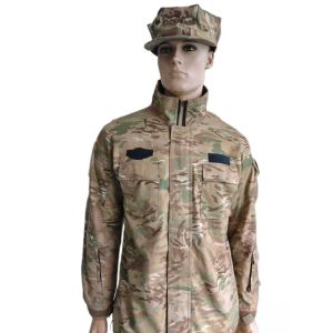 China Custom Camouflage Military Jacket with Zipper and Velcro Pockets wholesale