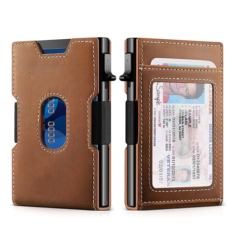 Package Size 10.3CM*6.5CM*1.5CM Slim Wallet Metal Wallet with Money Clip and RFID Blocking