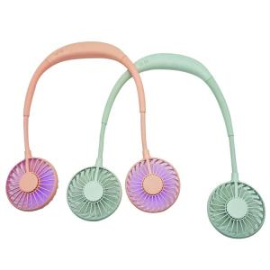 China Rechargeable LED Light Hanging Neck USB Charging Mini Fan wholesale