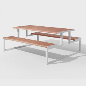China Powder Coated L2000*W1540*H760mm Metal And Wood Garden Table wholesale