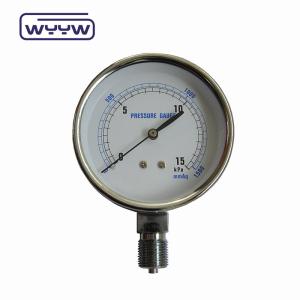 China 0-15 Kpa MmAq Capsule Pressure Gauge Stainless Steel Bottom Connection wholesale