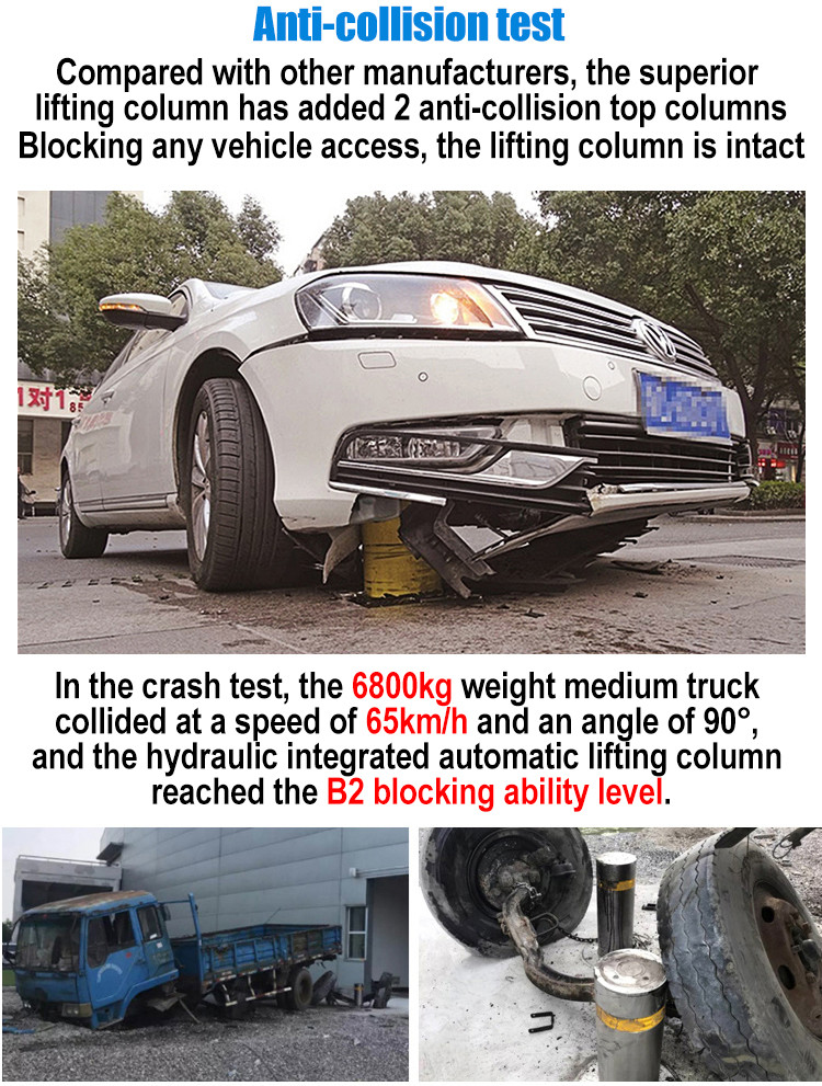 Detachable 2800 Rpm Lockable Parking Bollards 2 Times / Minute For Car Parks