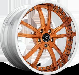 China Orange Machine Face 2pc Forged Wheels 5x112 5x120 For Gt50 Bmw 525i wholesale