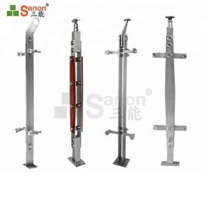 China Home Hotel Steel Balustrade Posts Stainless Steel Posts For Glass 12mm wholesale