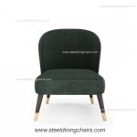 Velvet Upholstered 78cm Armless Iron Green Accent Armchair