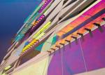 Color Change Dichroic Laminated Glass Solid Structure
