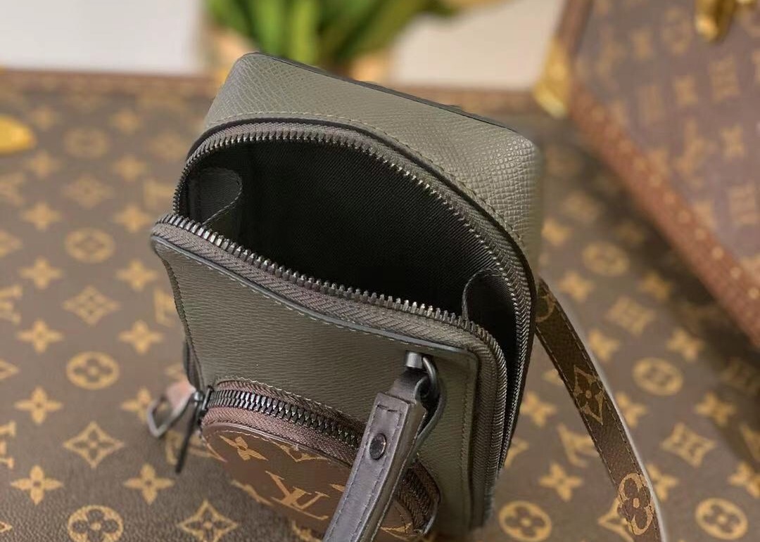 Brown Square Box Genunie Leather Camera Cross Body Bag Single Shoulder