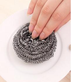 China Sliver Color Stainless Steel Pot Cleaner , SGS Certification 430 Metal Dish Scrubber wholesale