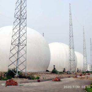 China Free Standing Double Membrane Biogas Holder , PVC Coated Fabric Biogas Storage Tanks wholesale