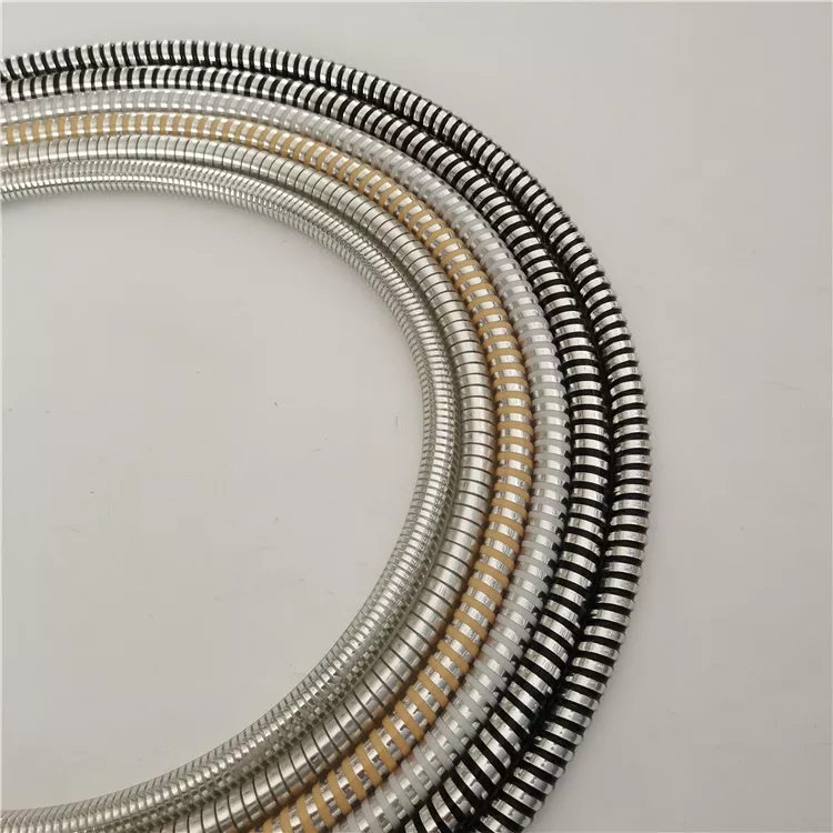Silver Black Bathroom Custom Length Ultra-Flexible PVC Shower Hose 1.5M With And Finish