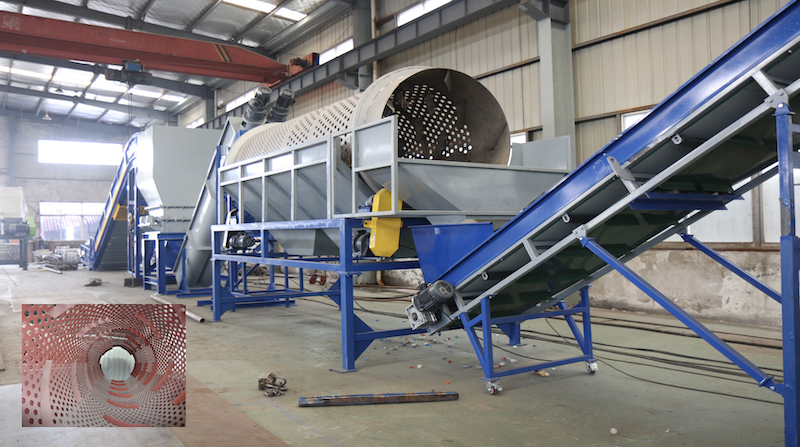 Rotary Trommel PVC PET Recycling Line Washing 15kw