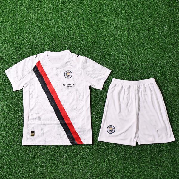 Manchester City children wear 2025-2026 away jersey design highlights and group