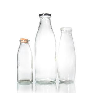 China Personalised Glass Milk Bottle 16oz 500ml 1 Litre Logo Printing wholesale