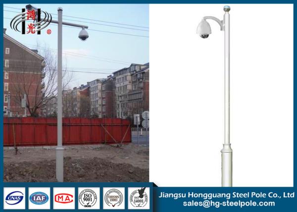 Hot Roll Steel Cctv Camera Mounting Poles , Telescopic CCTV Surveillance Camera