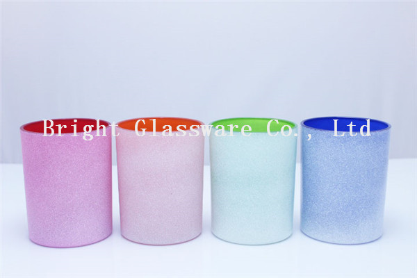 Green Press Glass Candle Holder