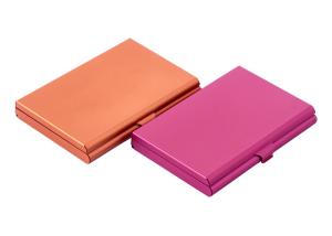 China Aluminum Name Card Holder Rectangle Mirror Customized Card Case wholesale