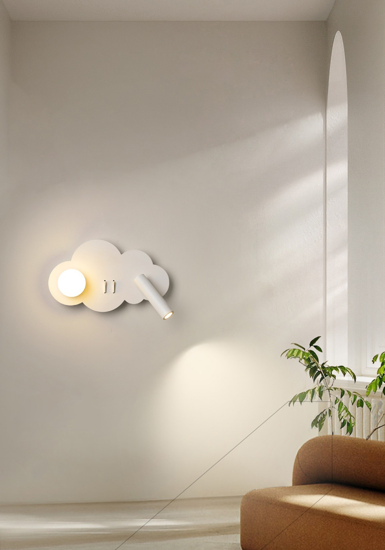 Bedroom bedside reading wall lamp creative full acrylic ball eye protection spotlight modern sofa background wall lamps
