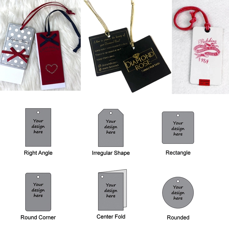 Paper Folded Cloth Hang Tags Sustainable Recyled with Custom Logo