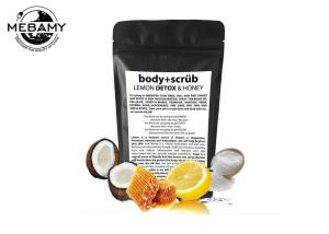 China Honey Coffee Organic Lemon Body Scrub Brown For Cellulite Acne Stretch Marks wholesale