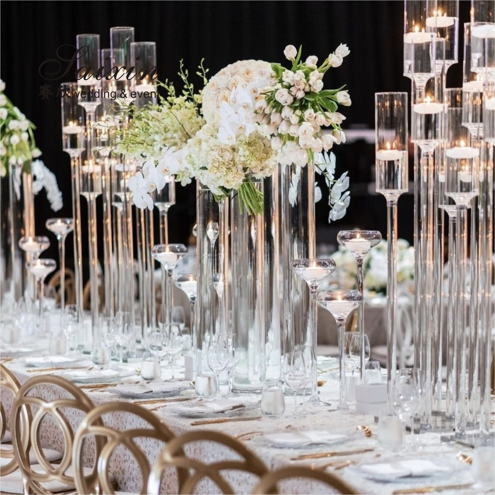 9 Candle 5 Candle 3 Candle Crystal Candle Holder For Floating Candle 130CMx35cm