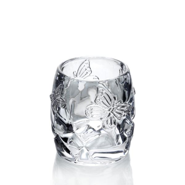 Glass Transparent Butterfly Classic Pattern Candle Holder Tealight Set for party