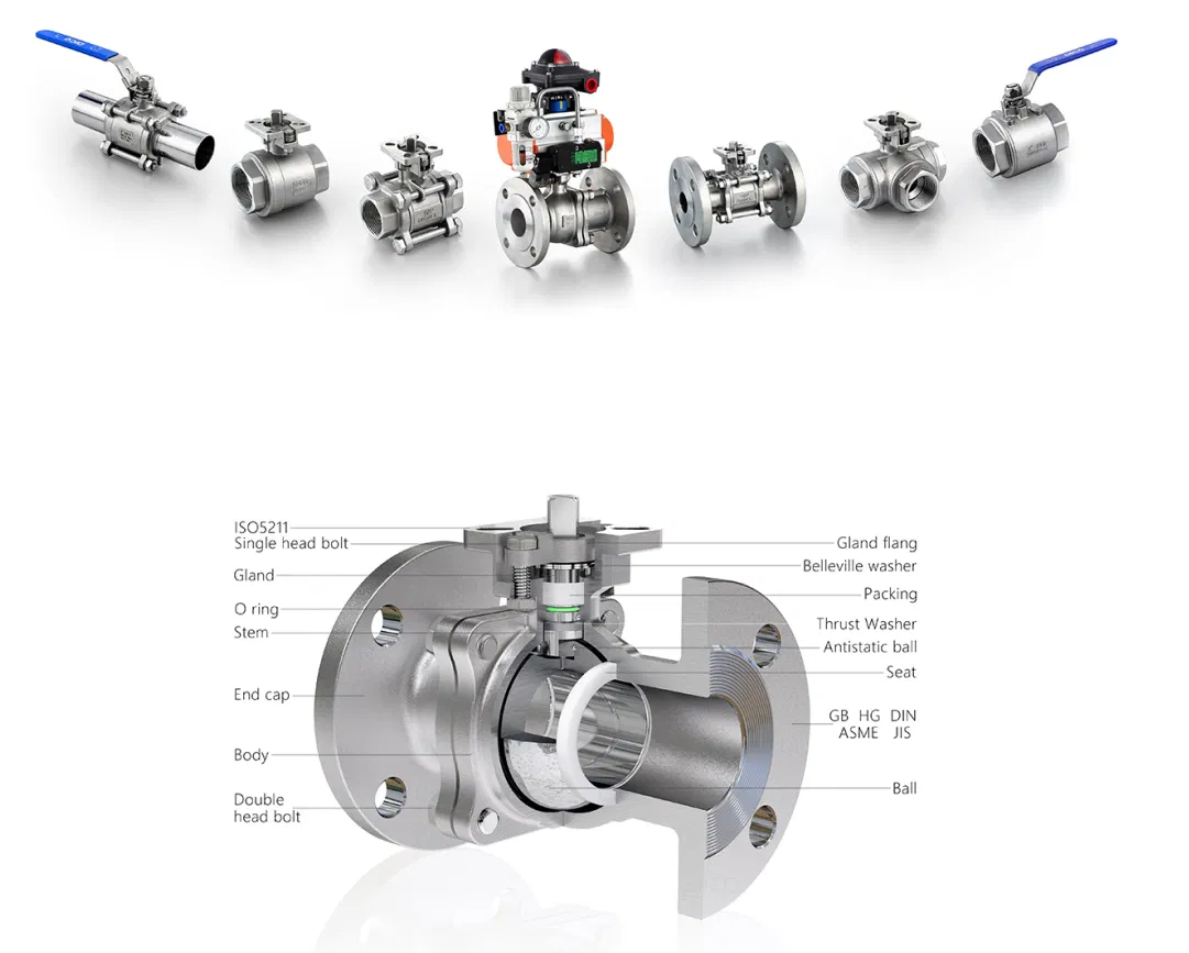 Water Media 2PC Flange Ball Valve with Pneumatic/Electric Actuator Features