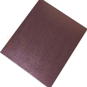 China 1500mmx300mm Decorative Stainless Steel Sheet Rose Red Stone Pattern Etched Finished wholesale