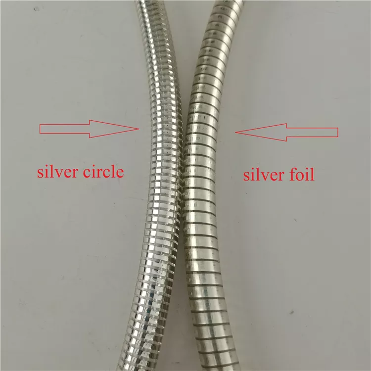 Silver Black Bathroom Custom Length Ultra-Flexible PVC Shower Hose 1.5M With And Finish