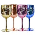Rose Gold Moet & Chandon Champagne Glasses Flutes Plastic Ice Imperial Acrylic