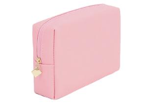 China Pink Zippered Cosmetic Bag , Custom Print Small Pink Beautiful Makeup Bags wholesale