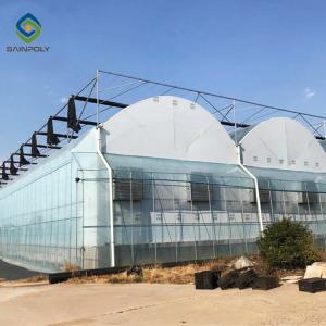China Sawtooth Top Ventilation Agricultural Glass Greenhouse 9.6m Multi Span wholesale