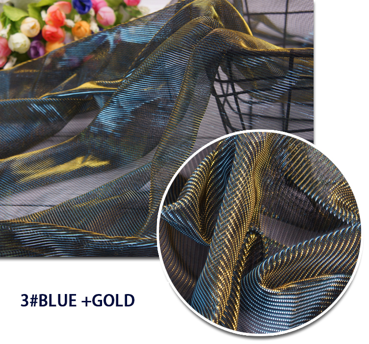 Customized 100% Polyester Bronzed Metallic Sequin Fabric 43 inch