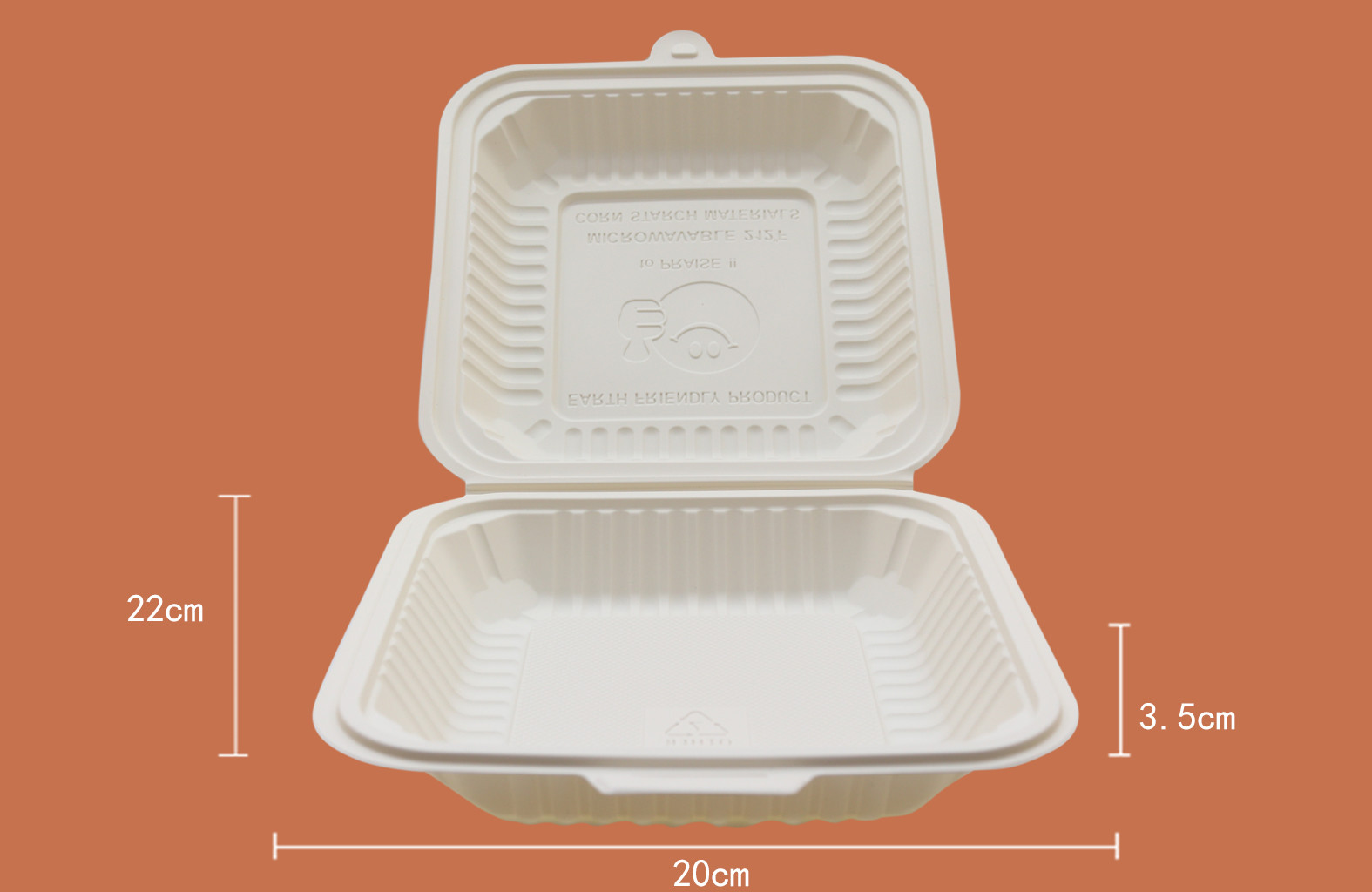 Safe and environmentally degradable packaging box 600 ml food container