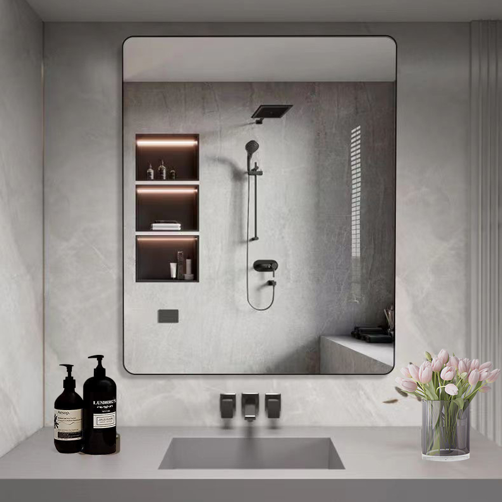 Large Aluminum Art Gold Frame Mirror for Bathroom Decoration Wall Hanging Mirror
