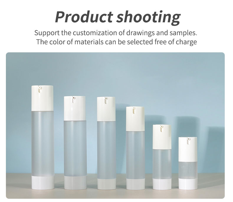 Cosmetic Airless Lotion Pump Bottles 30ml 60ml Plastic Serum Bottles Screen Printing