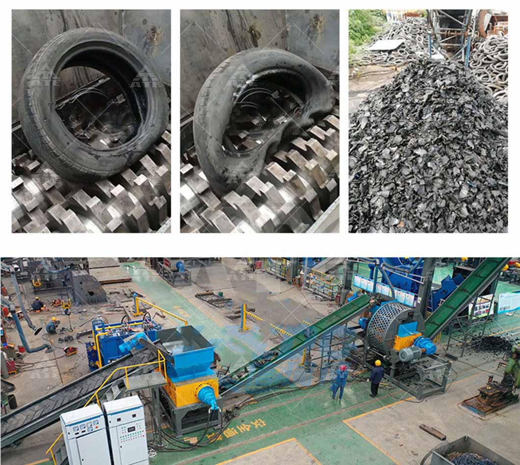 2ton - 3ton Rubber Tyre Shredder Machine Car Tire Shredder Customized