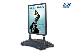 China Round Corner Poster Display Stands , Water Filled Base Poster Presentation Stands wholesale