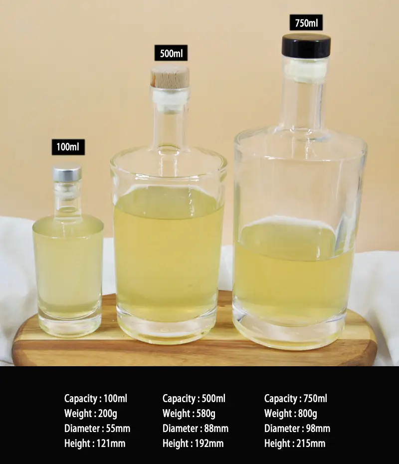 Glass Products Body Material Glass Wine Vodka Glass Bottle 500 ml 750 ML