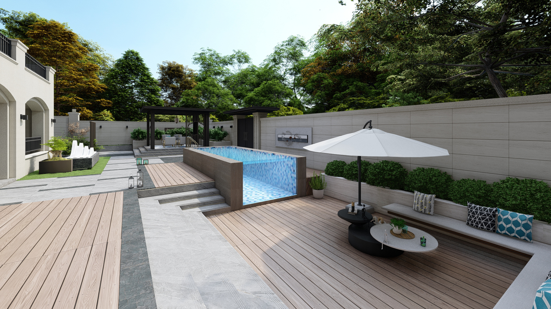 Density 1.2g/cm3 Swimming Pool Prefabricated for Villa and Beach House Garden House