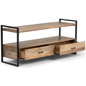 China ODM Industrial Metal Wood 50 Inch Tv Stand Cabinet Sideboard With Two Drawers wholesale