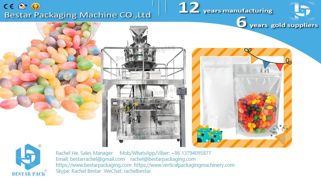 Automated Candy Packaging: 4-Station Doypack Machine For 500G Zip Bags with auto weighing BSDP-260