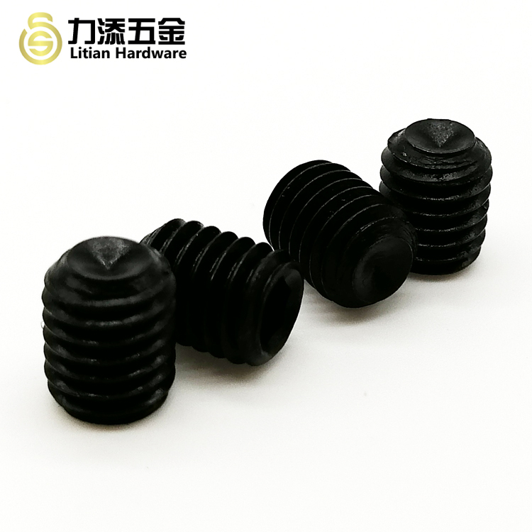 DIN 916 Flat Point Grub Screw Carbon Steel Black M7 M9 Black