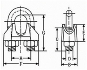 DIN741 Type Rigging Hardware Malleable Wire Rope Clips